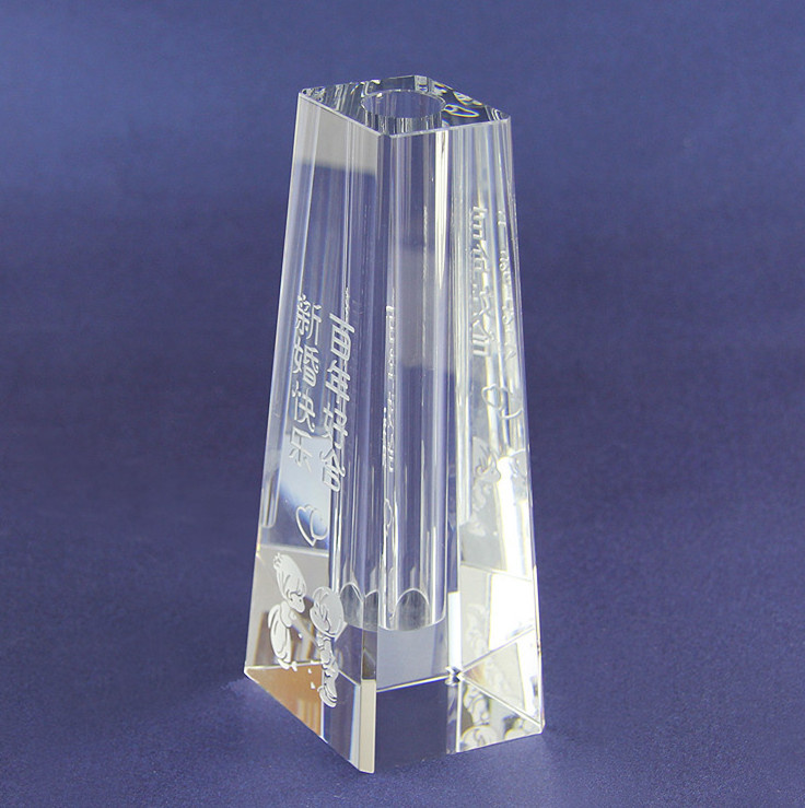 Clear Simple Crystal Glass Vase for Home Decoration