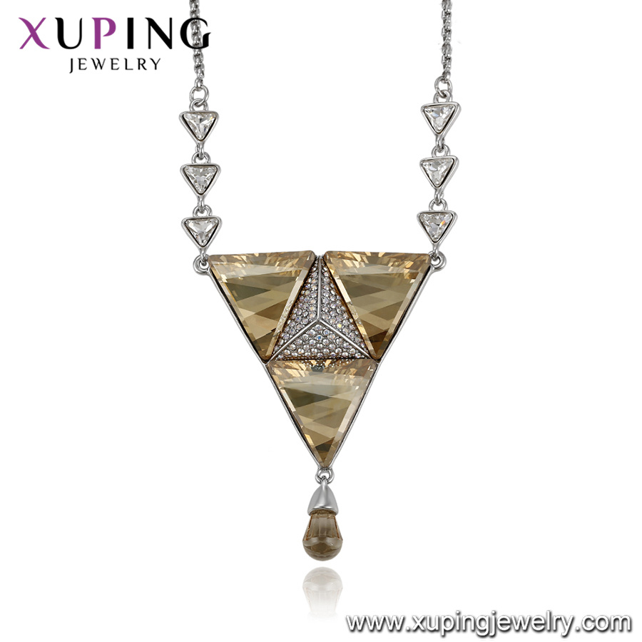 Necklace-00410 Xuping Triangle Shape Crystals From Swarovski Germanium Necklace
