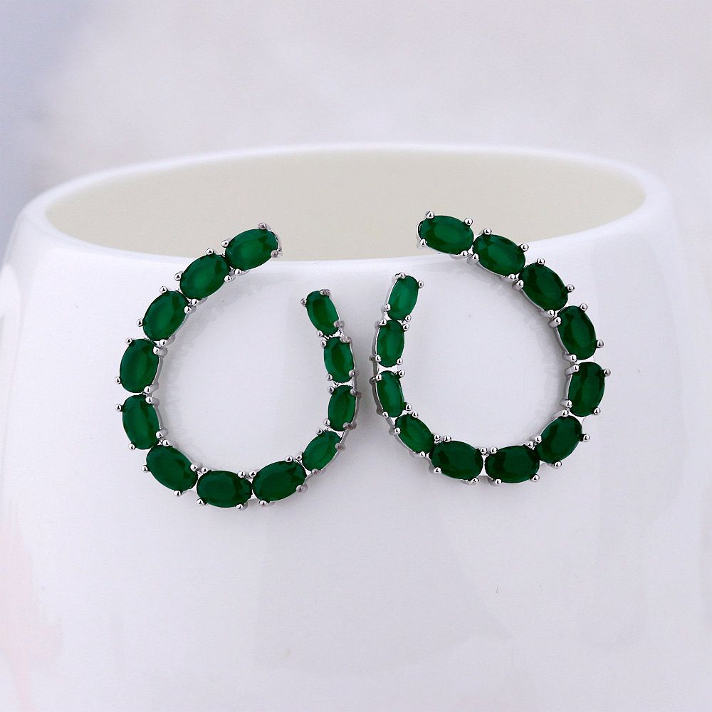 2018 Hoe Selling Oval Crystal Charm Earring Jewelry