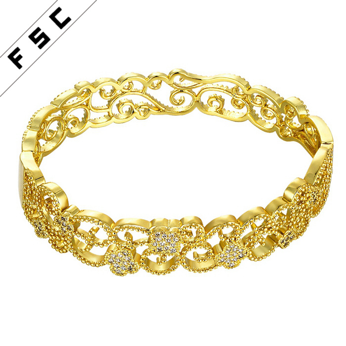 Hot Sale Charm Jewelry Gold Plated CZ Diamond Female Bracelet
