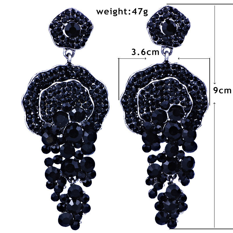 Long Way Crystal Earrings Colorful Charm Bride Crystal for Women