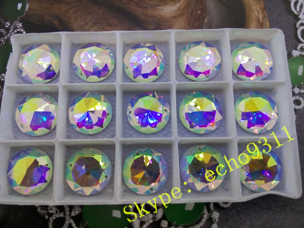 20mm Round Ab Sew on Glass Stones for Garment Ornanment