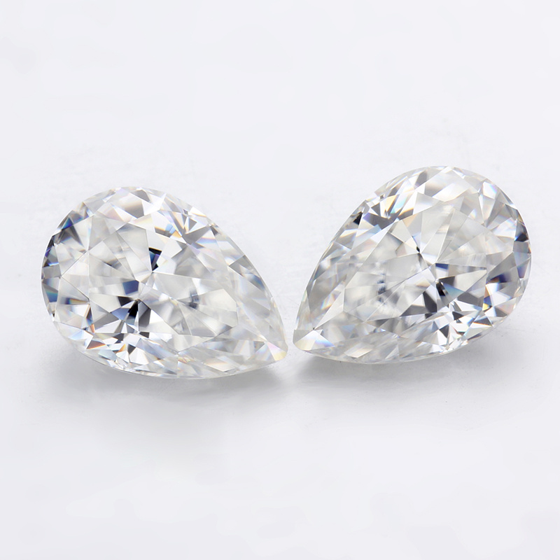 10X7mm 1.5 Carats Pear Shape Crushed Ice Cut Gh Color Moissanite Diamond