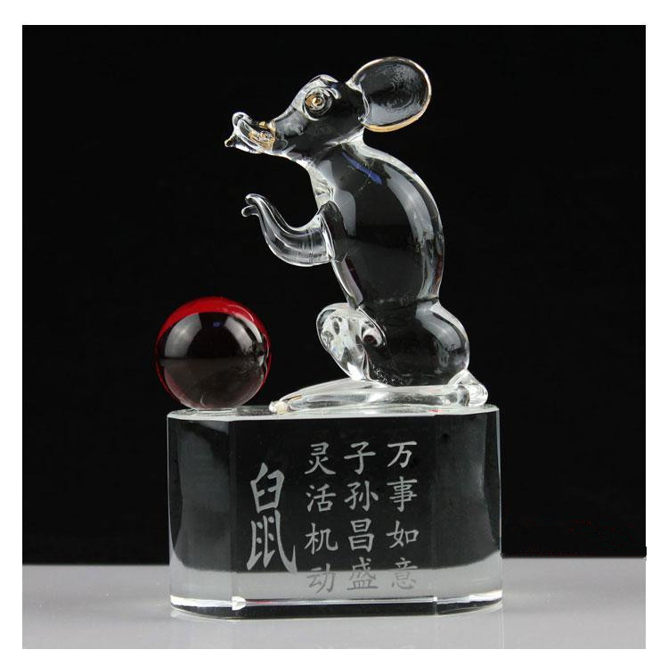 Crystal Animal Decoration Customize Crystal Gifts Crystal Mouse Model