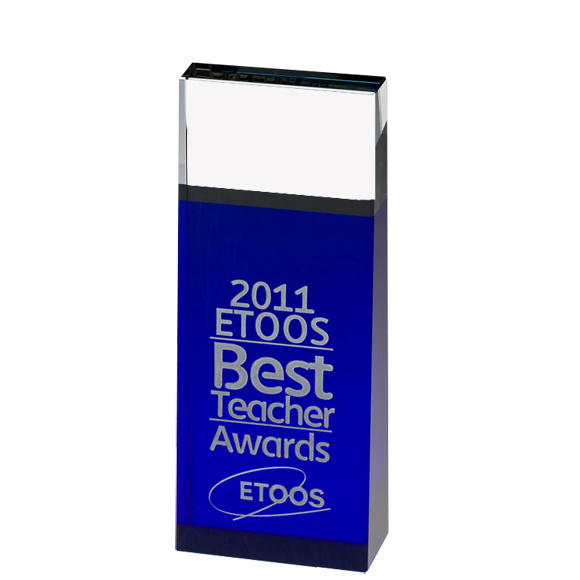 Rectangular Blue Crystal Medal.