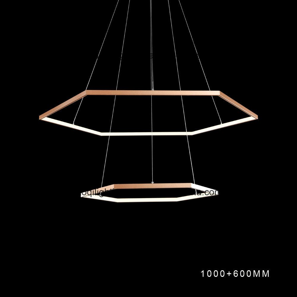 2 Rings Coffee Color LED Acrylic Modern Pendant Light