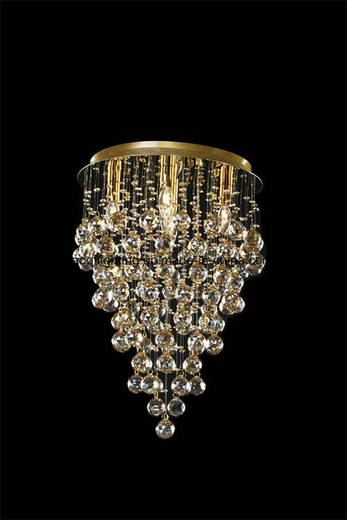 Classic Amber Crystal LED Modern Pendant Light