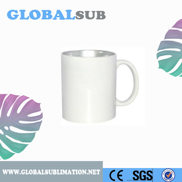 11oz Two-Tone Color Sublimation Blanks Promotion Ceramic Coffee Mug Silver