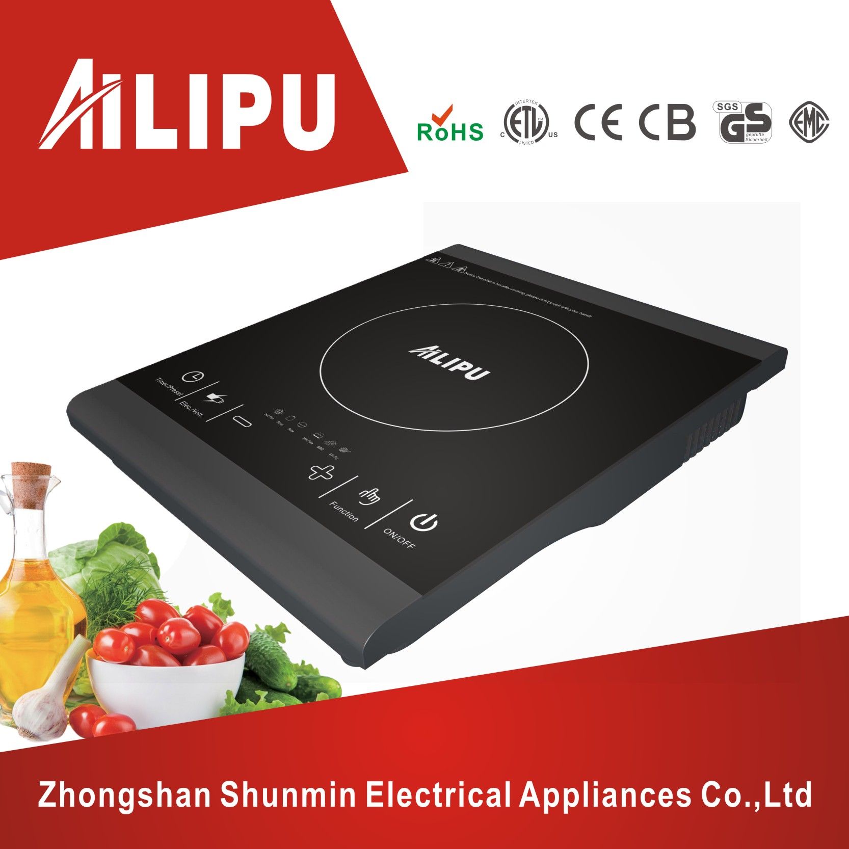 ETL Certification with Plastic Housing Single Burner Induction Cooker
