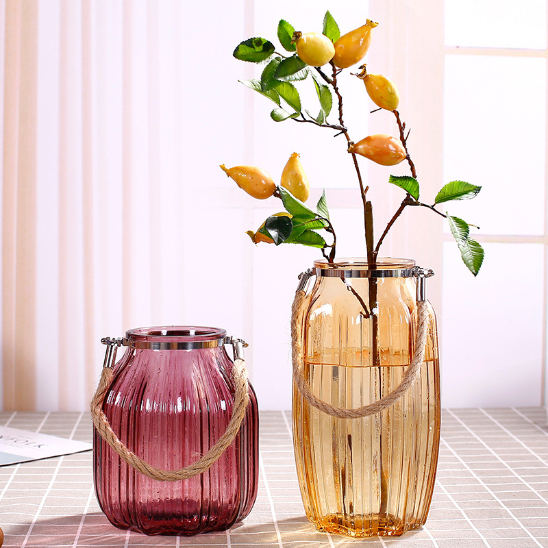 Hanging Glass Vases with Rope