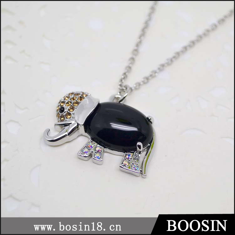 Unique Design Floating Elephant Crystal Necklace #19666