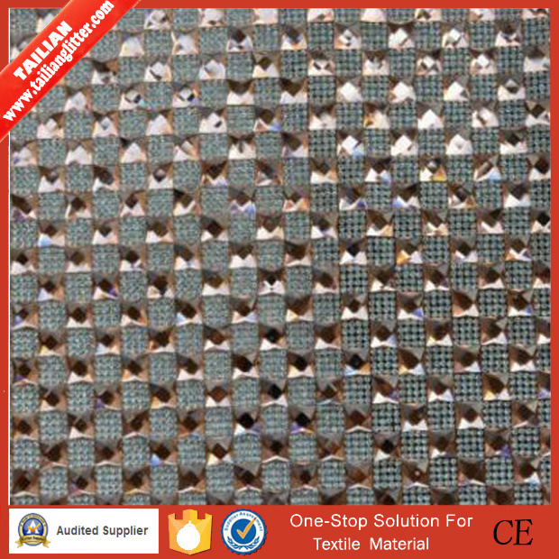 2016 Tailian Hot Fix Round Design Crystal Rhinestone Mesh