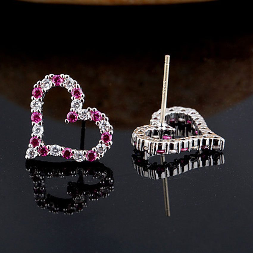 Silver Cubic Zirconia Crystal Dangle and Gold Earrings