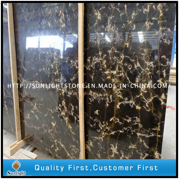 Natural China Portopo Black and Gold Marble Stone Countertops Slabs