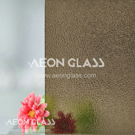3mm, 3.5mm, 4mm, 5mm, 6mm and 8mm Patterned Glass, Figured Glass, Bronze Nashiji Glass