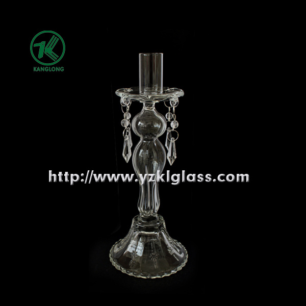 Glass Candle Holder for Wedding Decoration with Single Post (DIA 9*25)