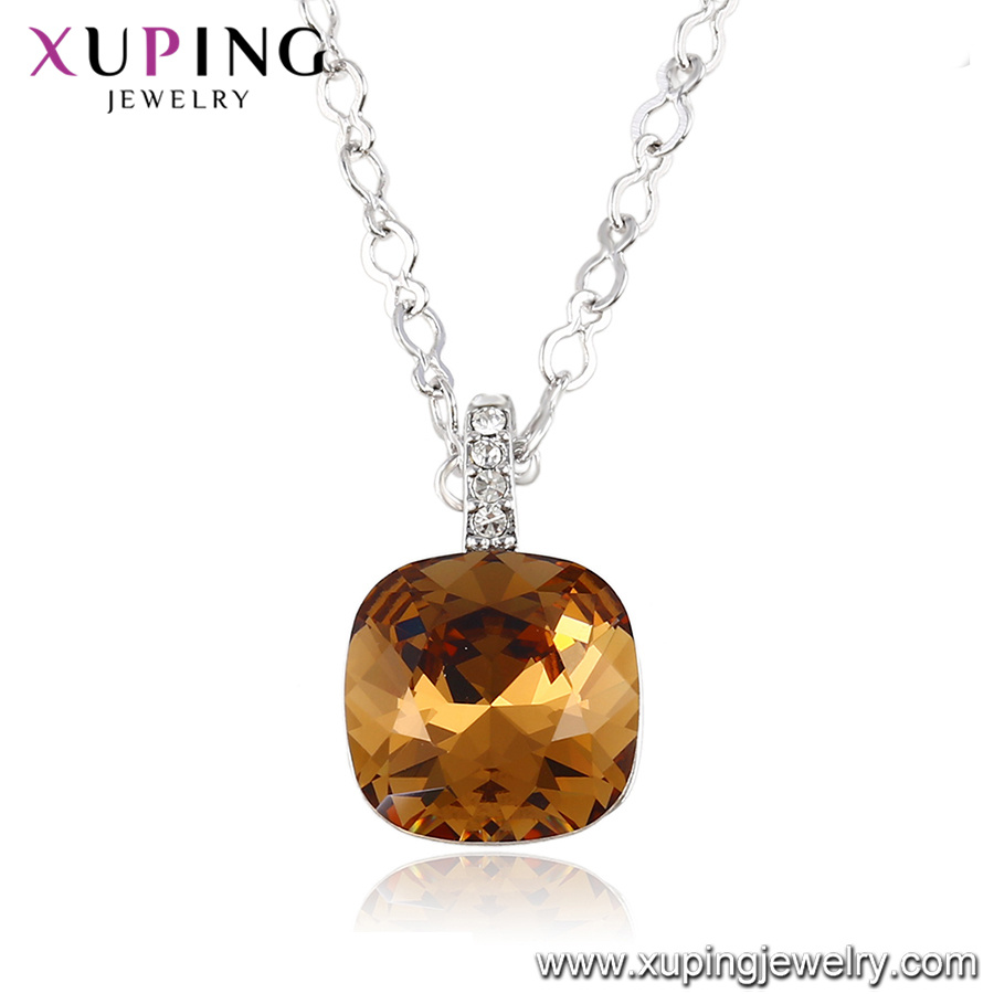 43135 Xuping Fashion Jewelry Champagne Color Modern Necklace Crystals From Swarovski Fancy Pendant for Girlfriend