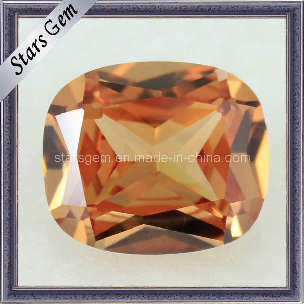 Synthetic Gemstone Rectangle Shape Cushion Champagne Cubic Zirconia