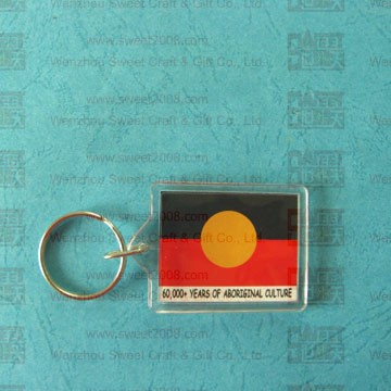 Customized Rectangle Clear Key Ring (KYC23078)