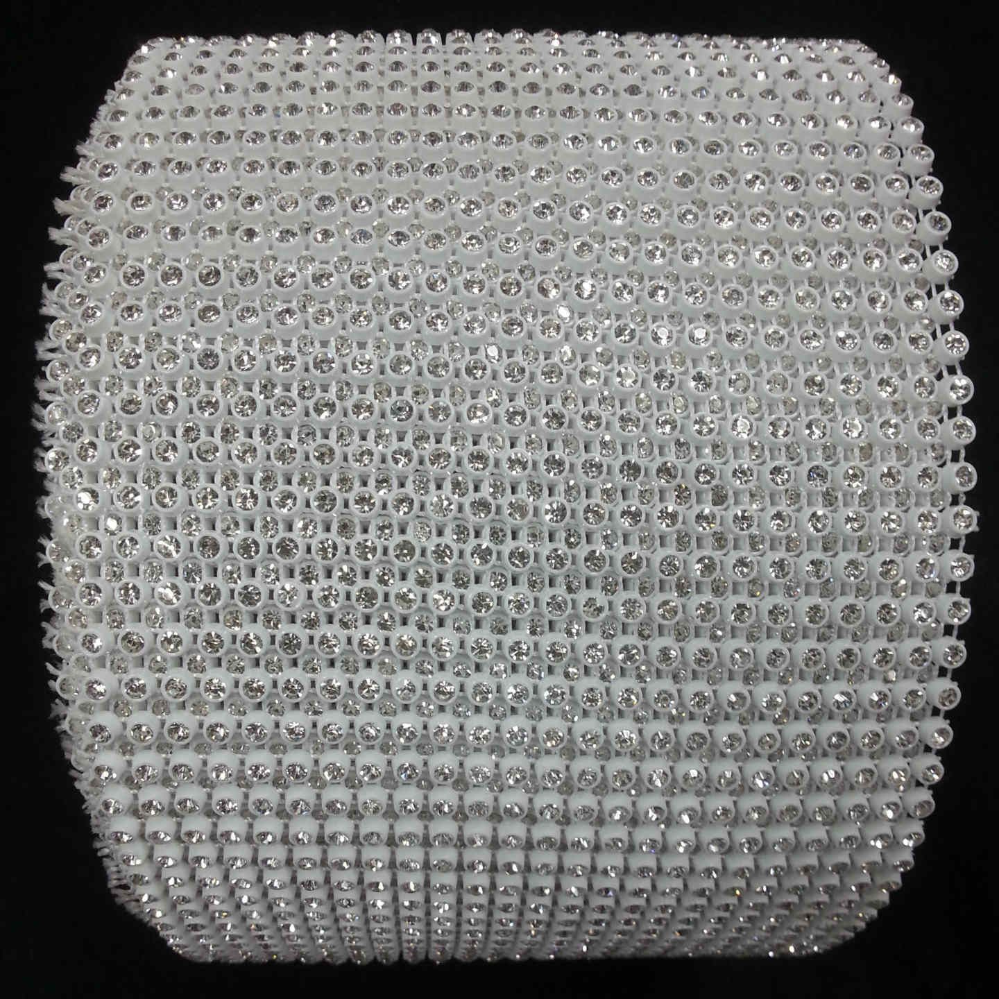 24 Rows Stretch Rhinestone Beaded, Elastic Plastic Rhinestone Banding Trimming