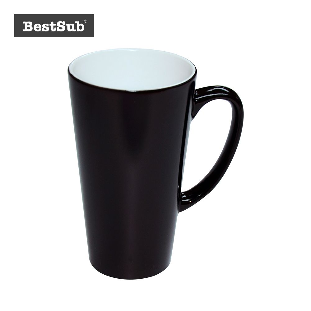 Bestsub 17oz Cone Shape Sublimation Black Color Change Photo Mug (B3CB-A)