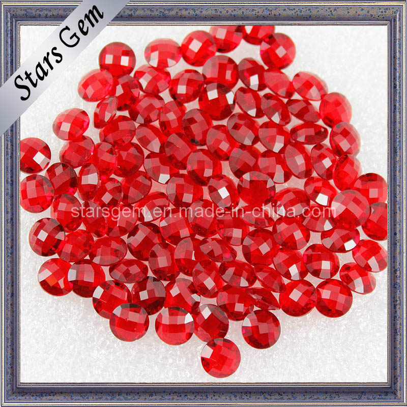 Double Checker Cut Glass Bead Gemstone for Pendant