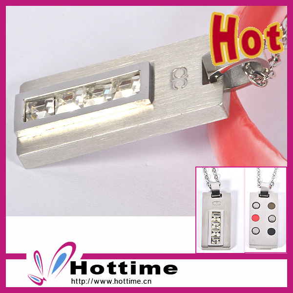 High Ion Necklace Pendant with Crystal for Lady Health Wear