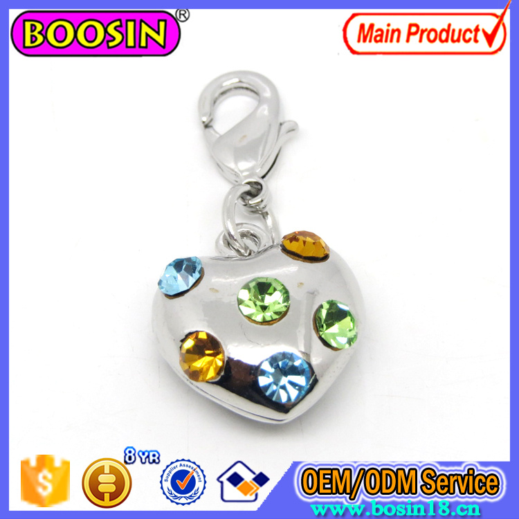 Wholesale Crystal Rhinestone Jewelry Heart Shape Charm