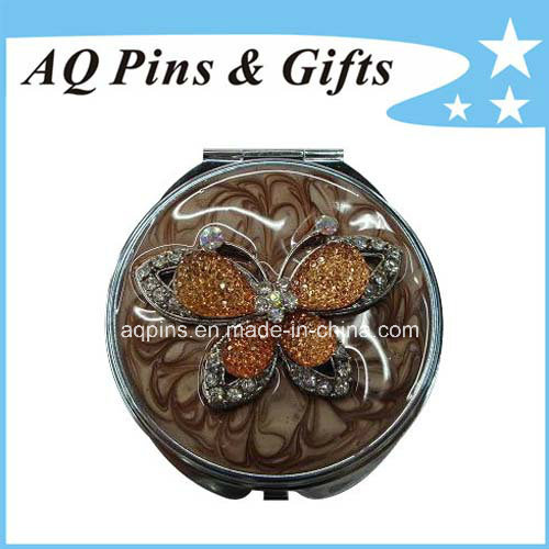 Round Cosmetic Mirror with Comb