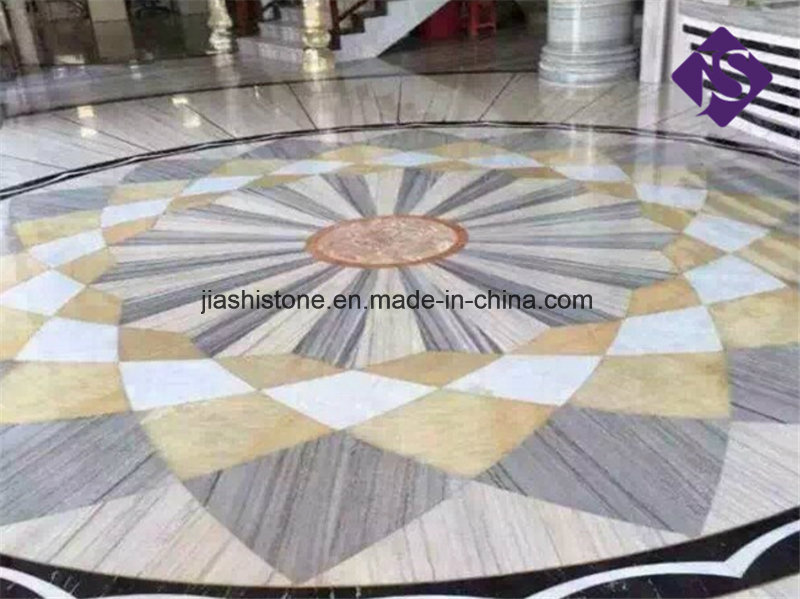 Classical Style Attractive Crystal Flooring Design Wood Grain Marble