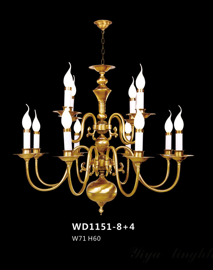 Cooper Brass Material Classical Chandelier Pendant Lamp (WD1151-8+4)