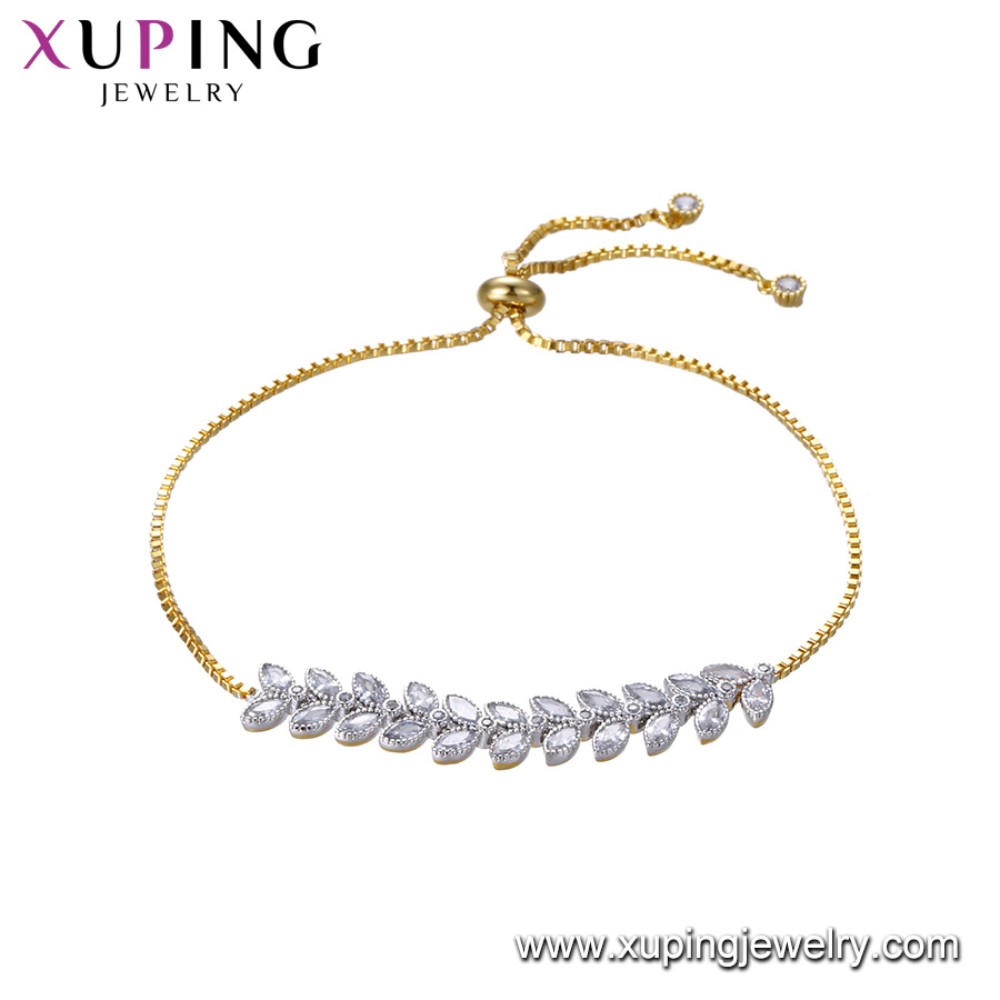 75331 Fashion Best Sale Elegant Gold Jewelry Bracelet with Synthetic CZ