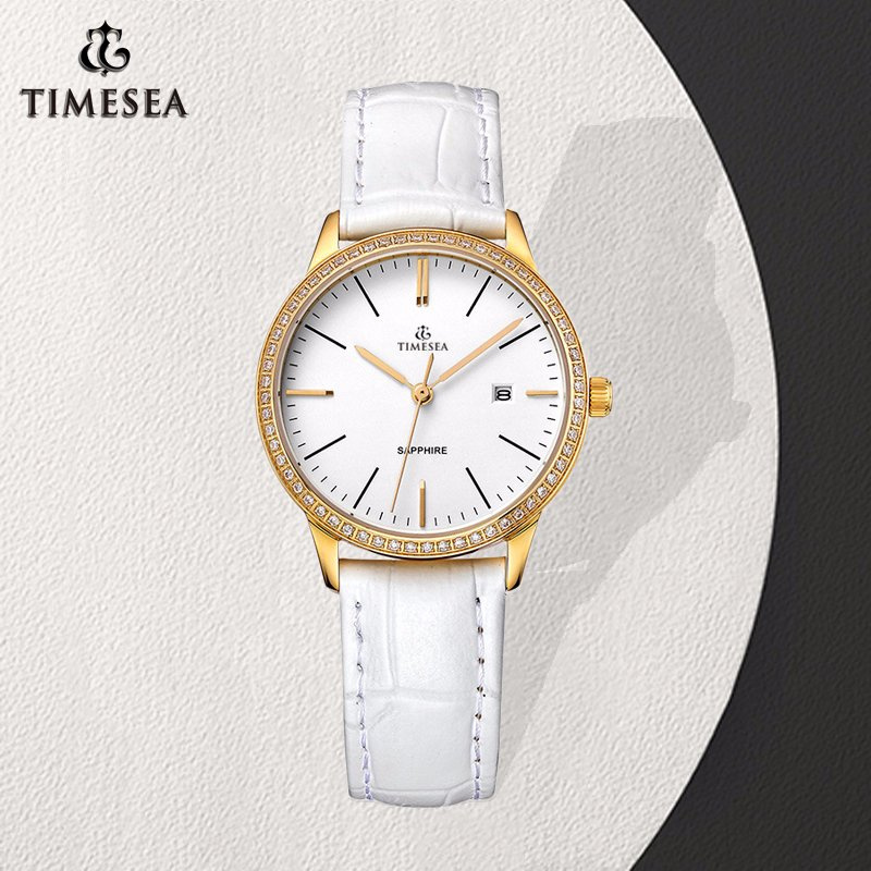 Custom High Quality Stainless Steel Women Wristwatch Lady Leather Watch71244