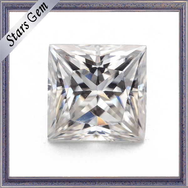 Near White Square Princess Cut Loose Moissanite Stone