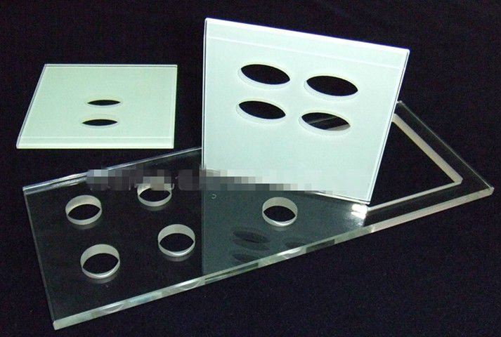 Custom White Crystal Glass Touch Panel Dimmer Light Switch Panel