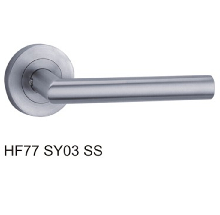 Stainless Steel Hollow Tube Lever Door Handle (HF77SY03 SS)