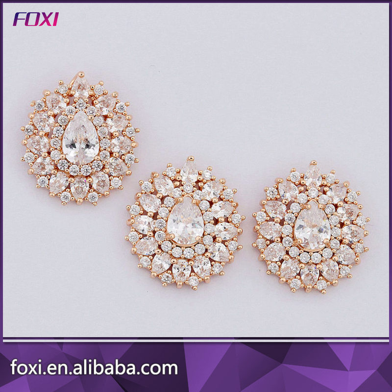 Wholesale 24K Gold Plated Wedding Cubic Zirconia Jewelry Set