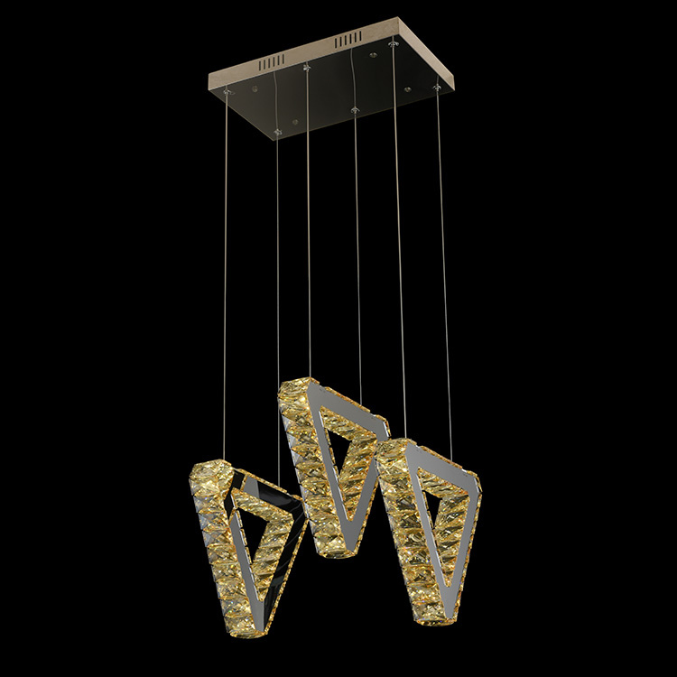 Golden Triangle Type Modern Crystal Pendant Light