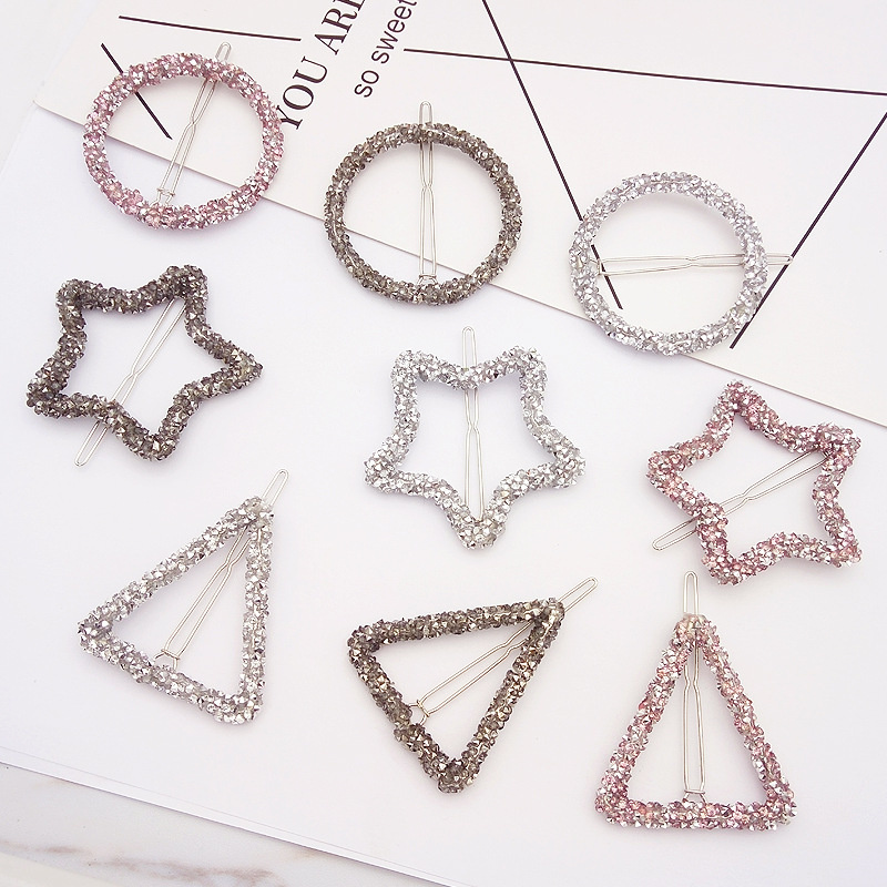 Crystal Rhinestone Geometry Hair Clip Hairpin
