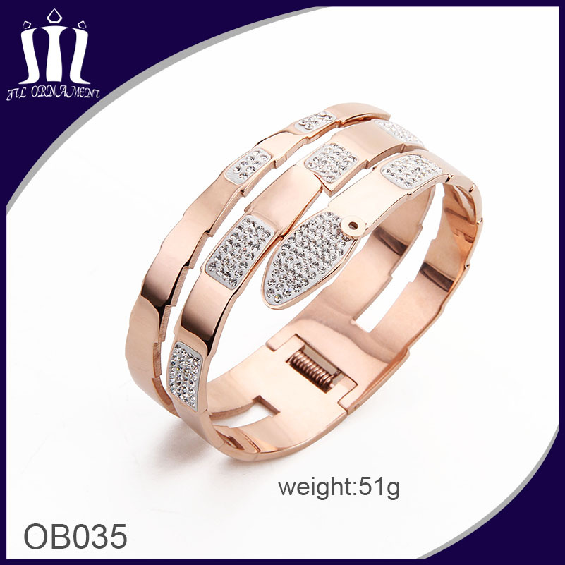 2017 Trendy Fashion Snake Rose Gold Bangle for Girl