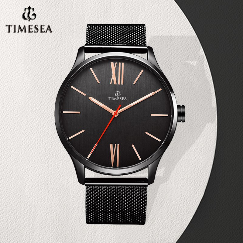 Grade Fashionable Stainless Steel Quartz Wrist Watch with Mesh Band 72776