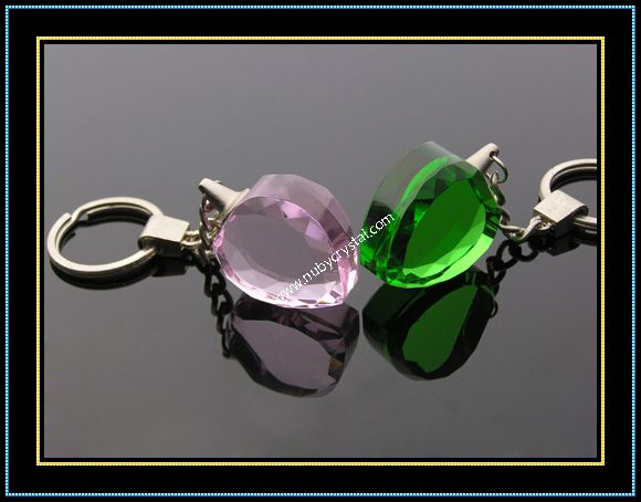 Pink Heart Crystal Keychains for Souvenir Gift (kc07)