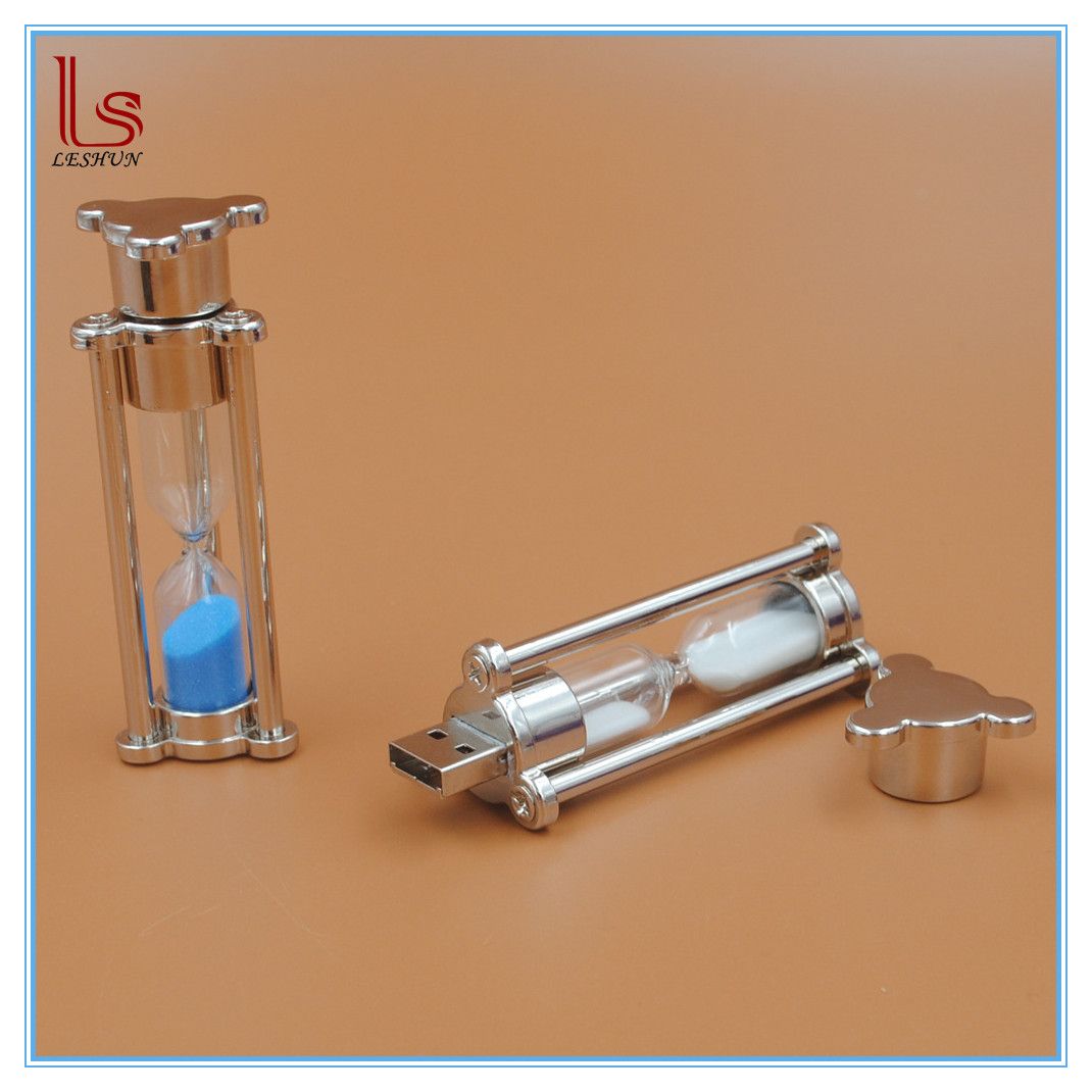 New Gifts Mini USB U Disk Hourglass Crystal Metal USB Flash Drive