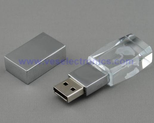 Custom Crystal USB with Engraved Logo