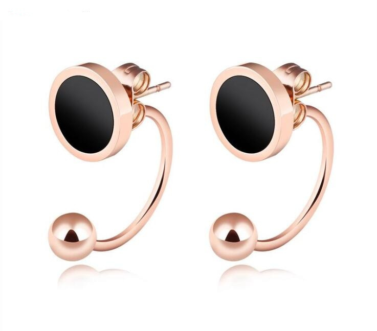 Personality Semi-Circular U Shaped Hook Line Earrings Stainless Steel Rose Gold Color Earrings for Women Gifts