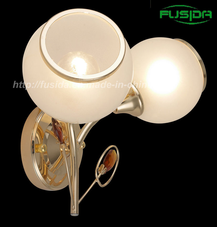 Factory Price Iron Glass White Wall Lamp/Light (6276/2WA)