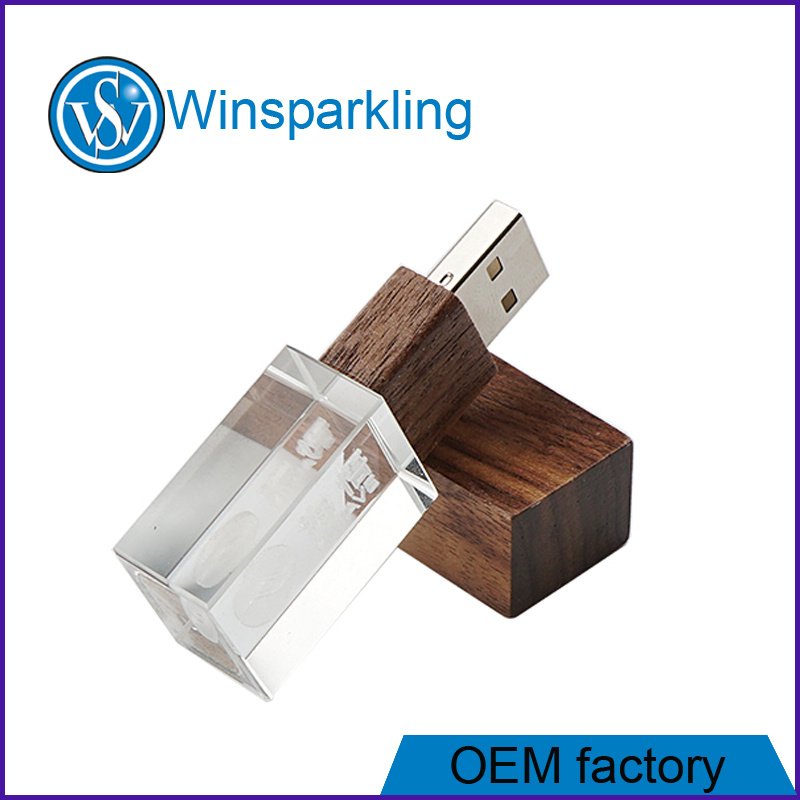 Acrylic Transparent USB Flash Card with Logo Inside