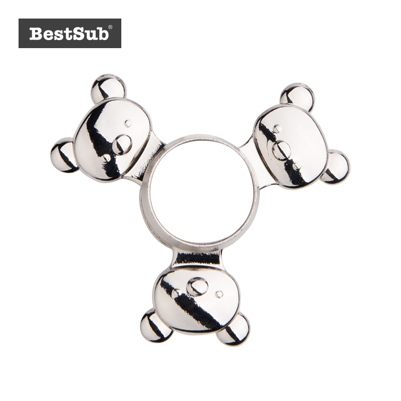 2D Blank Sublimation Fidget Spinner Toy Relieves Stress Hand Spinner (Panda, Silver)