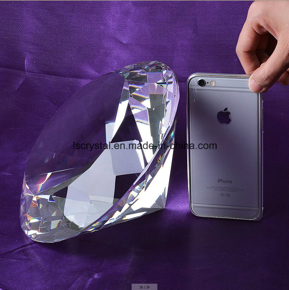 200mm Big White Color Crystal Glass Diamond for Home Decoration