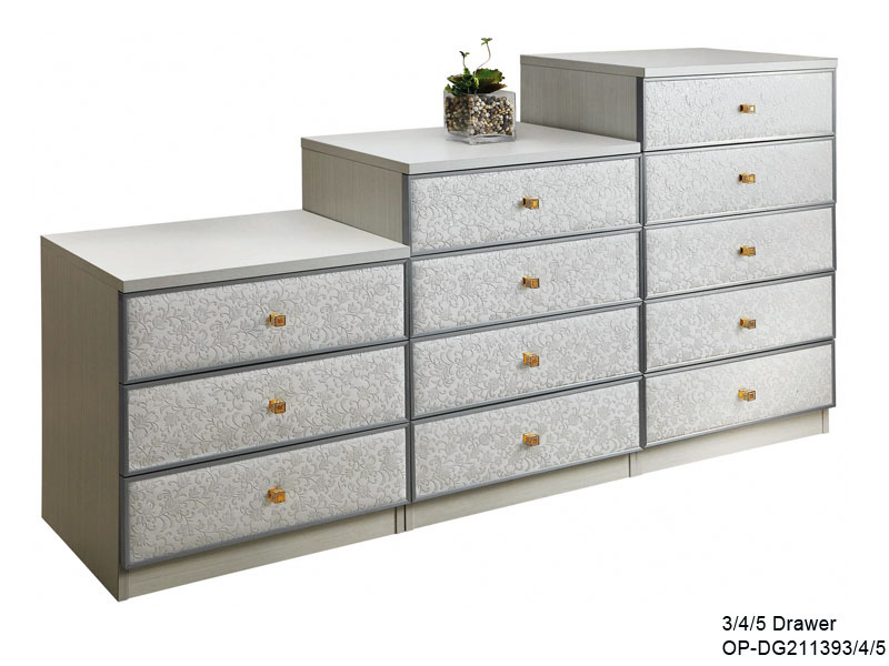 Oppein Wooden Drawer Cabinet with Leather Door (DG211133)